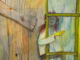 Giuliana Rosso, Tree House, 2023, chalk and charcoal on paper, variable dimensions (detail) Installation view of last exhibition at the gallery