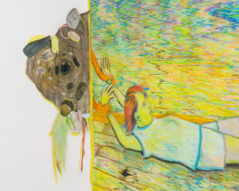 Giuliana Rosso, Torna a casa adesso, 2022, chalk and charcoal on paper, 220 x 160 cm Installation view of last exhibition at the gallery