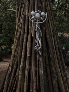 Nicola Ghirardelli, Formed by lightfire II, 2022 mixed media, 165 x 50 x 30 cm Installation view of last exhibition at the gallery