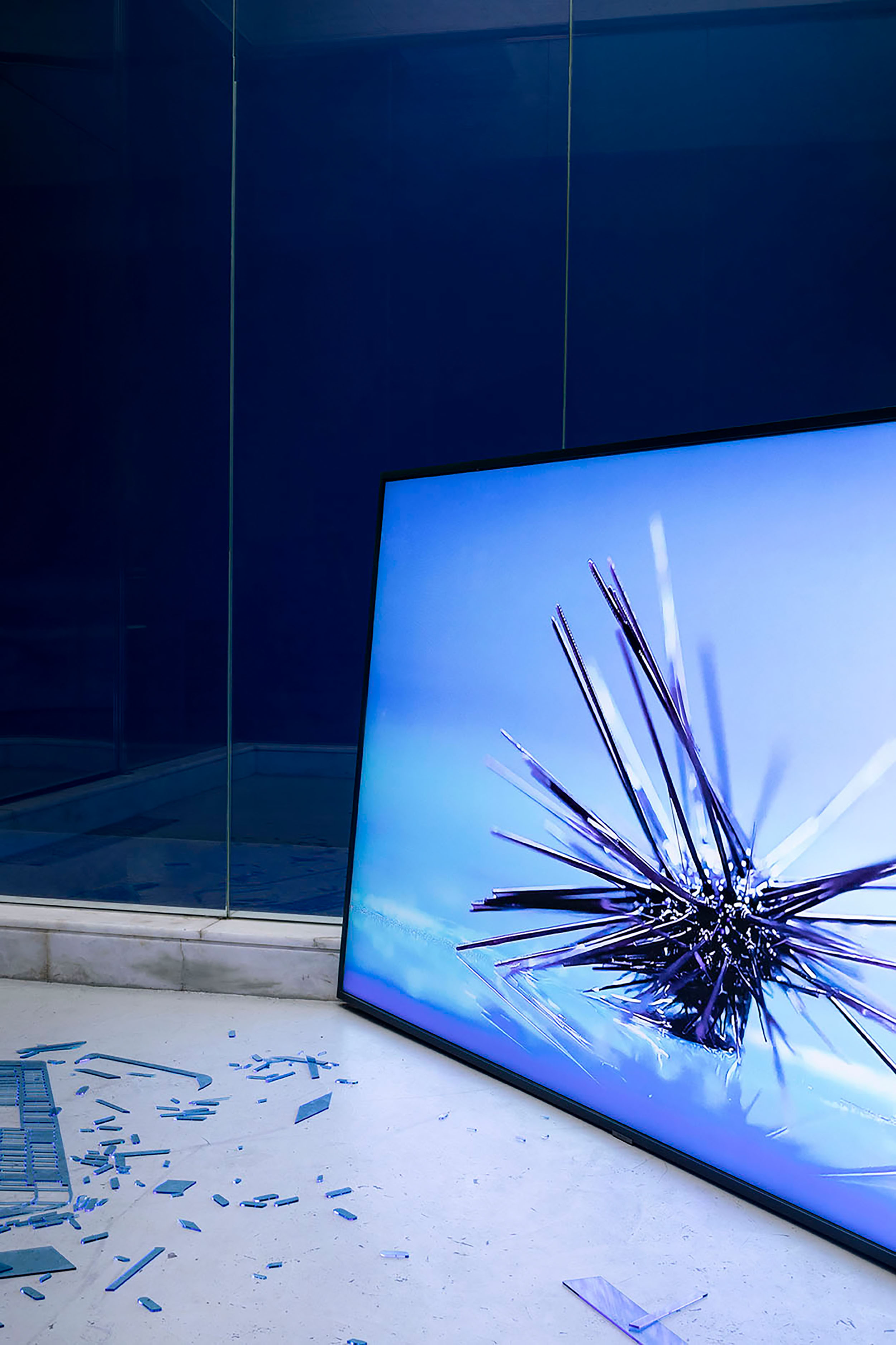 Marina Cavadini, Deep Moisture, 2020, video (01’30’’ looped), sound in collaboration with Marco Galeotti recorded at LePark, Edition of 3 Installation view of last exhibition at the gallery