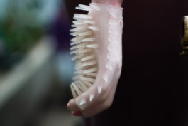 Marina Cavadini, Les doigts en fleur, 2019, photography of the performance at Turin Botanical Garden, Turin Installation view of last exhibition at the gallery