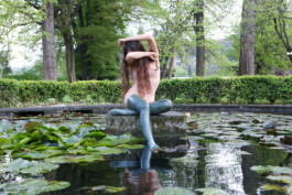 Marina Cavadini, Les doigts en fleur, 2019, photography of the performance at Turin Botanical Garden, Turin Installation view of last exhibition at the gallery