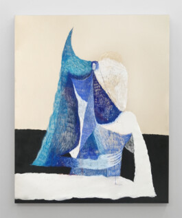 Work by Eduoard Nardon, made with pigments, acrylic and plaster on linen canvas Installation view of last exhibition at the gallery