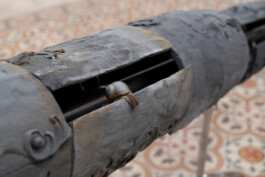 Nicola Ghirardelli's sculpture, Sicomoro, 2024 (detail) Terracotta, silver, iron and snails Installation view of last exhibition at the gallery